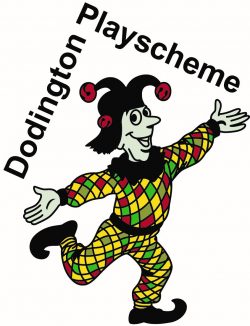 Image depicts a jester with Dodington Playscheme in text above