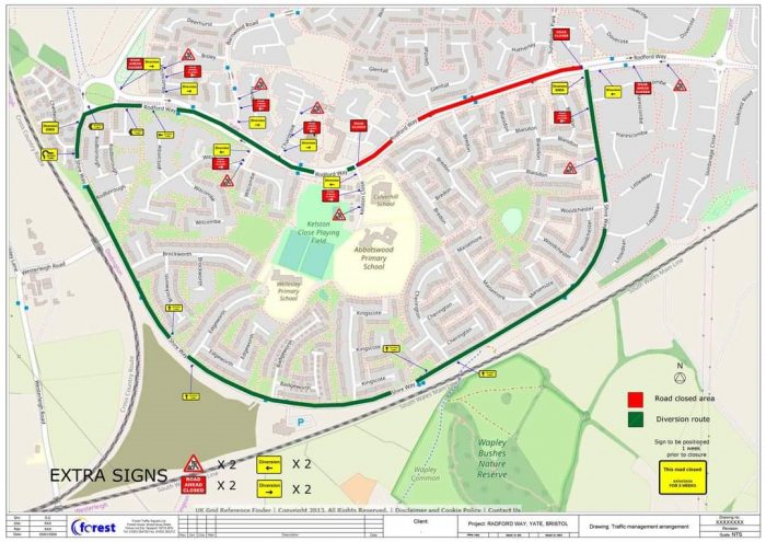 Map showing where works are to take place, please contact the Parish Council office for assistance with this map.