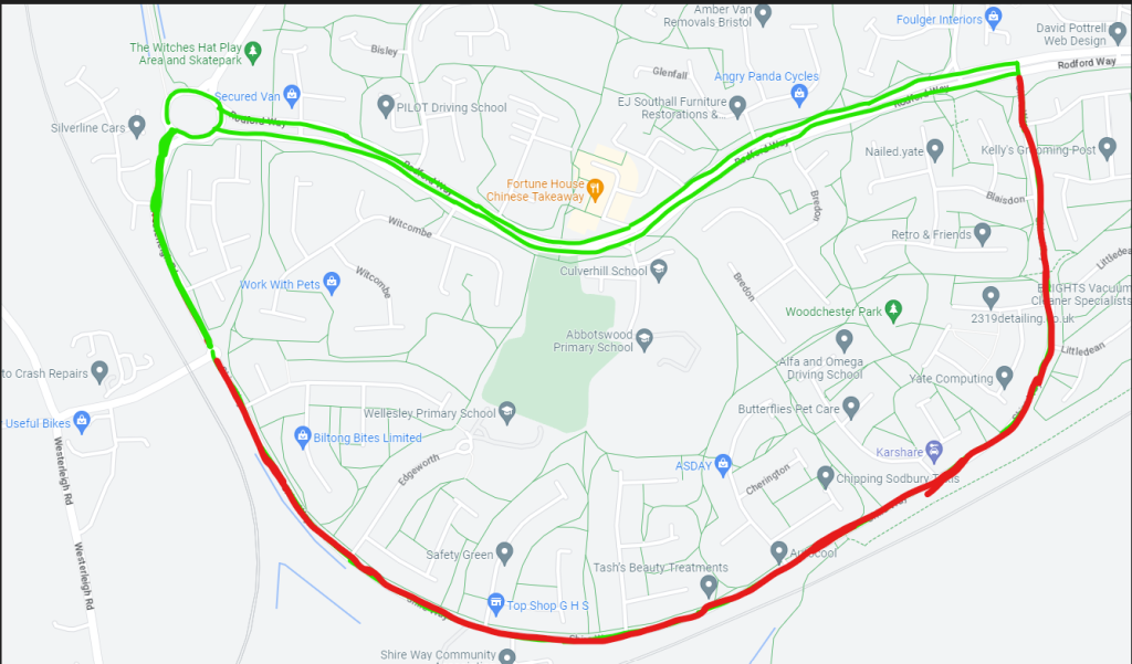 Diversion route map for Shire Way - ring office for details - 01454 866546